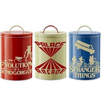 Stranger Things Kitchen Storage Tins: Silhouette, Tinplate, Multicolor, One Size, 2