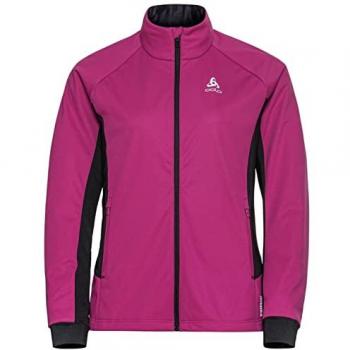 Odlo Chaqueta Softshell Brensholmen para Mujeres - Rosa, Negro, ideal para correr y esquiar