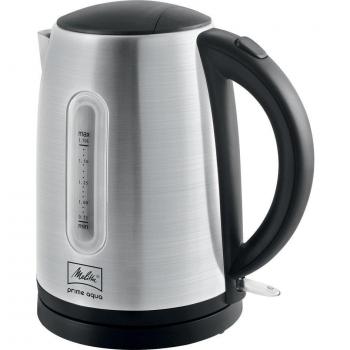 Hervidor de Agua Eléctrico Melitta Prime Aqua 1018-02, 1,7 Litros, Libre de BPA, Auto Off, Elemento Calefactor, 2200 W, Negro y Acero Inox