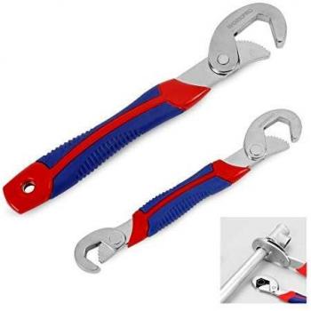 WORKPRO 2 Piezas Juego de Herramientas Universal con Mango Cómodo, Llaves Inglesas Multifunción Ajustable con Bloqueo Automático y Rápido de 9-32mm