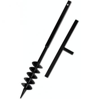 vidaXL Ground Drill with Handle Auger Bit 100 mm Double Spirals Steel Black