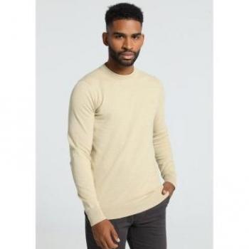 Jersey básico con cuello caja Bendorff para hombre, color crema