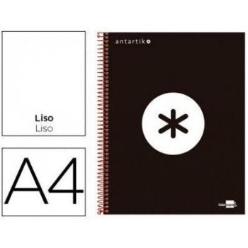 Liderpapel Antartik - Cuaderno espiral micro, tapa forrada liso con bandas 4 taladros, A4, color blanco