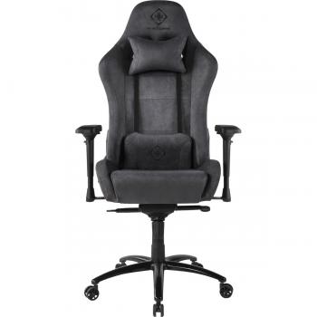 Silla Gaming Deltaco DC440D Alcántara Gris Oscuro, Soporta hasta 130 kg, Asiento Acolchado y Brazos 4D