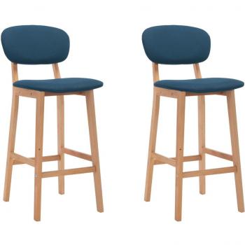 Taburetes de cocina vidaXL 2 unidades tela azul