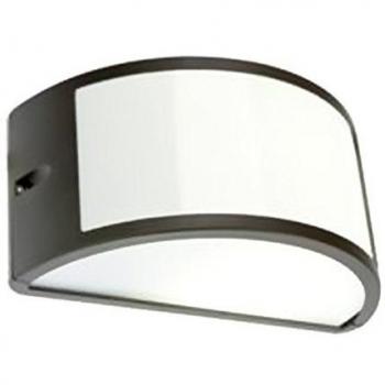 Applique Moderna de Pared para Exterior Mezzaluna Abierta en Color Gris 60W - Umbe 25x12x13 cm