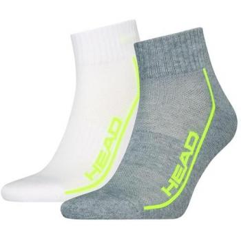Calcetines Unisex de Rendimiento Deportivo Head en Melange Gris y Blanco - Pack de 2