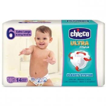 Pañales Chicco Ultra Fit&Fun XL 16-30 Kg 14 unidades