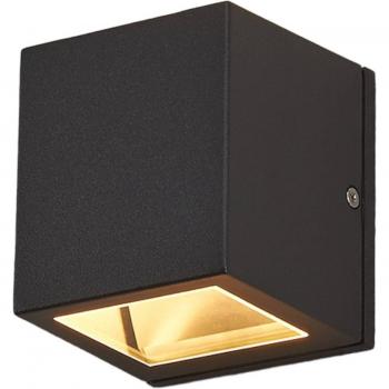 Aplique de exterior halógeno Maurice, IP54, moderno, negro, aluminio, 1 llama, G9
