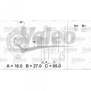 Alternador VALEO 436336 para CITROËN Berlingo, Xsara, Xantia, ZX, Jumpy, Dispatch y PEUGEOT Partner, 306, Expert, 405, Ranch