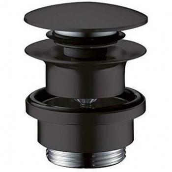 Ablaufgarnitur Hansgrohe Push-Open, Negro Mate, DN32 con sobrepresión para lavabo y bidet