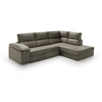 Sofá Cama Chaise Longue Fiorella Alta Gama Tostado Derecha 285x200x105