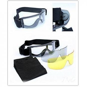 3 lentes (negro + + transparente amarillo) para Airsoft y Paintball gafas de seguridad Protección Gafas de tiro