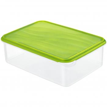 3 recipientes para alimentos, transparente, plástico, transparente y verde, 5 L
