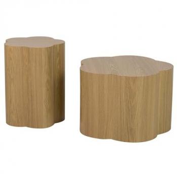 Set de 2 Mesas MDF Marrón 59x59x41 cm y 40x40x52 cm
