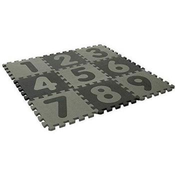 Alfombra de Juego BabyDan Gris con Números 90x90 cm