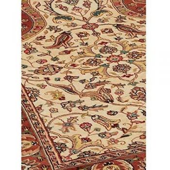 Alfombra Oriental Prestige Jihangir 65 - 125x180cm, Hecha a Mano en Seda Beige con Motivo Oriental