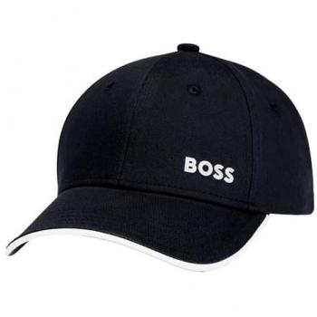 Boss Green Bold Mens Logo-Print Cap in Cotton Twill - Dark Blue - One Size
