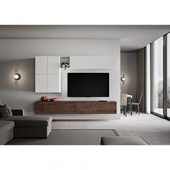 Composición de Mueble de Salón Suspendido Moderna en Madera Quercia A09 L. 234 x H. 160 x P. 39,2