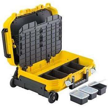 STANLEY FMST1-72383 FATMAX - Maleta para herramientas con ruedas, Divisores extraíbles, Estructura de acordeón, Asa ergonómica, Cierre metálico, Patas de soporte