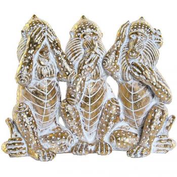Figura Resina Monos DKD Home Decor Dorado Tropical 21 x 11 x 16,2 cm