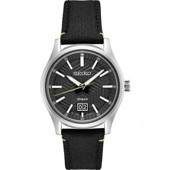 Seiko Men's Quartz Big Date Watch with Nylon Strap - SUR517P1