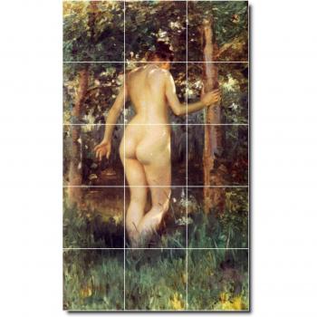 Julius Stewart Nudes baño azulejo Mural 22. 24 x 40 cm con