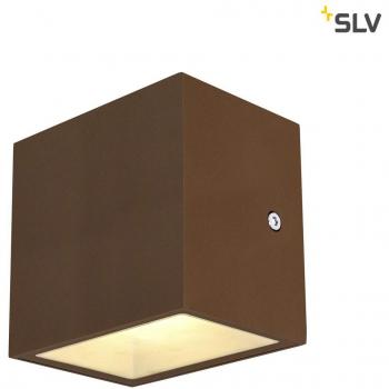 Aplique LED para exterior SLV Sitra Cube, color óxido, 10W, IP65, 3000K