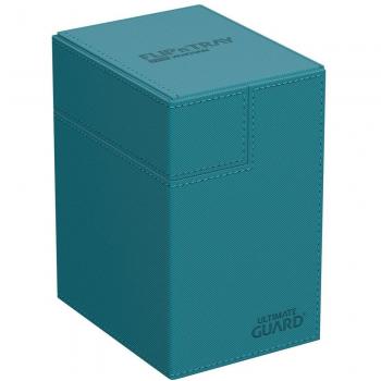 Ultimate Guard Flip'n'Tray 133+ XenoSkin Petrol - Caja de almacenamiento para cartas, capacidad para 133 cartas en fundas, material XenoSkin resistente y duradero, diseño apilable, incluye tapa con cierre magnético