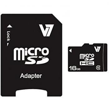 V7 VAMSDH16GCL10R-2E V7 Micro SDHC 16 GB Clase 10 + adaptador SD