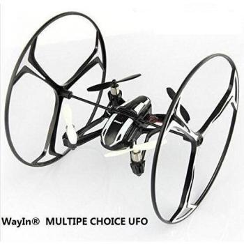 WayIn® Multiple Choice UFO 4-en-1 RC Quadcopter 3D tirón 2,4 GHz RC Dron/ Coche con cámara HD