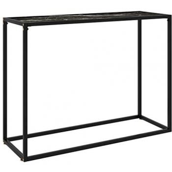 vidaXL Console Table Black 100x35x75 cm Tempered Glass