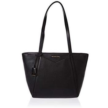 MICHAEL by Michael Kors Whitney Bolso Shopping de Cuero Negro Small Mujer uni Negro