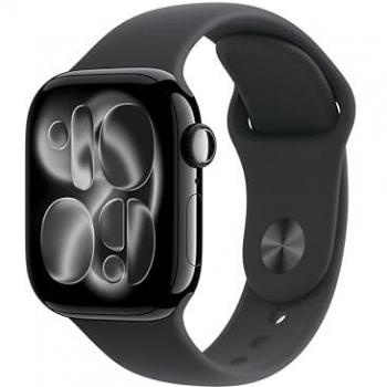 Apple Watch Series 11 GPS 42mm Jet Black Aluminium Case with Black Sport Band S/M