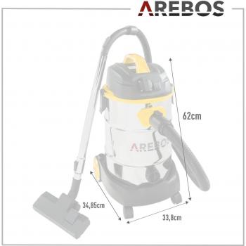 AREBOS Aspirador industrial 5IN1 Húmedo/seco 1600W 30L Azul