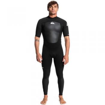 Traje de neopreno Quiksilver Prologue 2/2mm manga corta negro gris blanco con cremallera en la espalda para hombre
