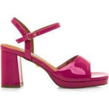 Sandalias de tacón mujer 68449 rosa con cierre hebilla y puntera redonda