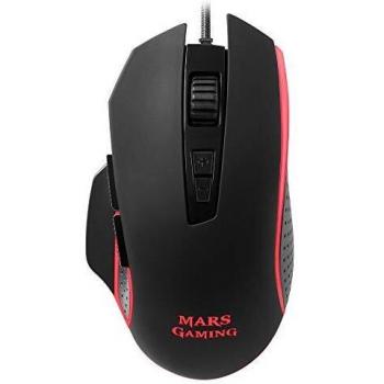 MARSGAMING MM018 - Ratón PC, 4800DPI, RGB Breathing, 8 Botones programables, Color Negro