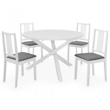 Juego de comedor Día y Noche de 5 piezas en MDF blanco