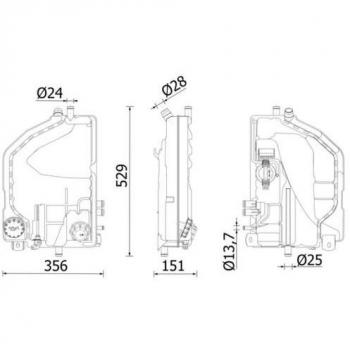 Depósito de Agua MAHLE ORIGINAL CRT 6 000S con accesorios y sensor para MERCEDES BENZ ATEGO, ATEGO 2 - Depósito de expansión, refrigerante