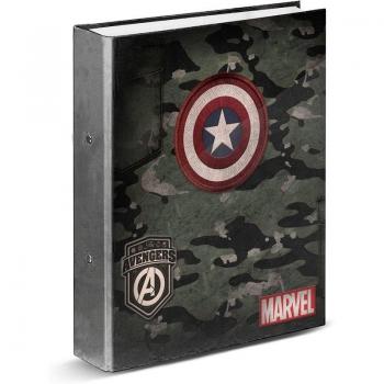 Carpeta de anillas Capitán América edición especial con diseño militar en verde oscuro