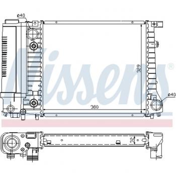 Radiador de refrigeración del motor NISSENS 60731A - Radiador de aluminio, diseño de alta eficiencia, compatible con múltiples modelos de vehículos, fácil instalación, resistencia a la corrosión