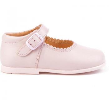 Zapatos de Niña Angelitos Merceditas Fabricados en Piel 500 Rosa