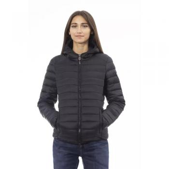 Invicta Quilted Women's Black Nylon Down Jacket with Hood, Size M