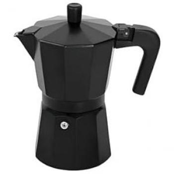 Cafetera de aluminio Pisa negra para 10 o 12 tazas
