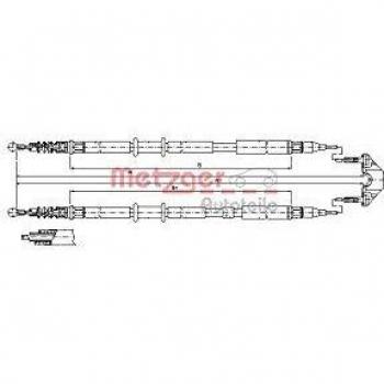 Cable de freno de mano Metzger 11.5952 para Opel Astra H y GTC, freno de estacionamiento trasero