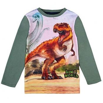 DINO WORLD niños Camiseta, T-Shirt, Manga Larga, Verde, Talla 98, 3 años