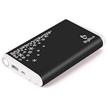 BigBlue 10000mAh Calentadores de Mano USB Recargable, Hand Warmer Portátil con Batería Externa y Luz LED de Emergencia Rojo