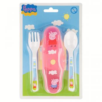 ESTUCHE CON 2 CUBIERTOS PEPPA PIG
