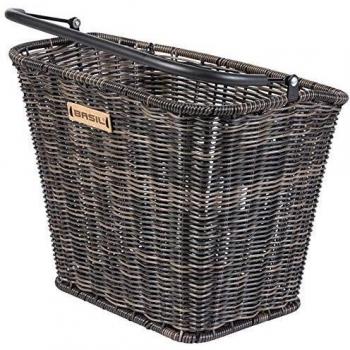 Basil Unisex - Adultos Bremen Rattan Look Vorderrrad-Korb, marrón, One Size